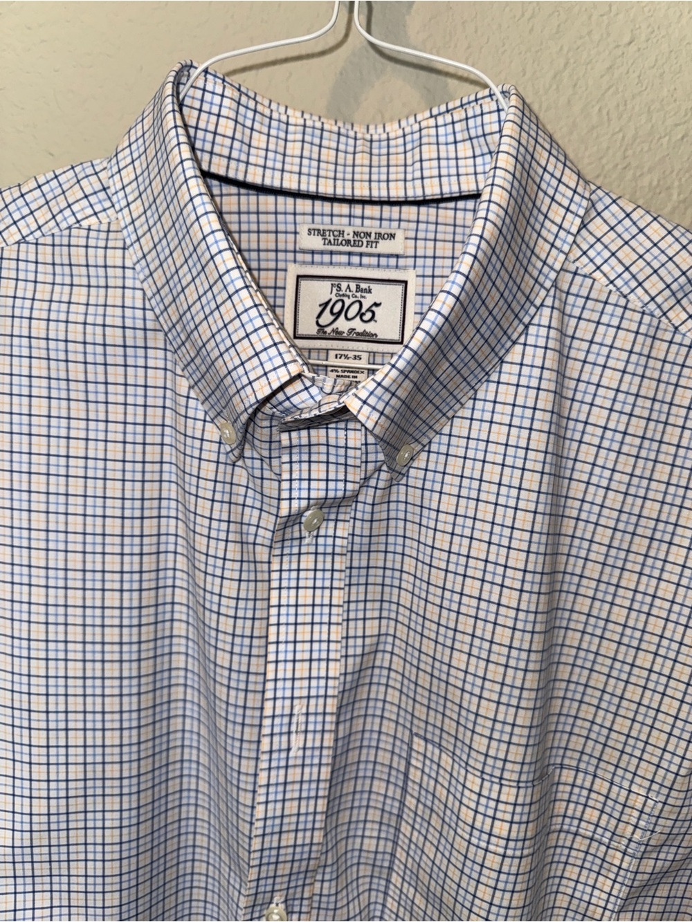 Jos. A. Bank Blue and Yellow Windowpane Dress Shirt